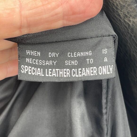 Luis Alvaro Black Long Sleeve Full Zip Genuine Leather Outerwear Jacket Medium - Picture 4 of 9